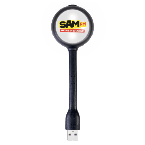 Logo printed Light Up Multi USB Charger in Black branded with your logo from Total Merchandise