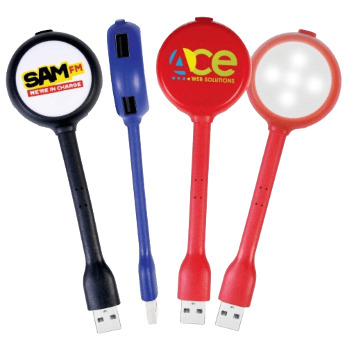 Promotional Light Up Multi USB Chargers printed with your company logo from Total Merchandise