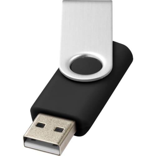 2GB Rotate Twist USB Flash Drive in Black/Silver