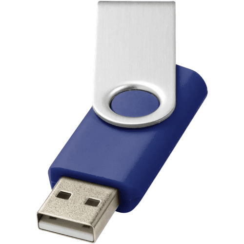 2GB Rotate Twist USB Flash Drive in Blue/Silver