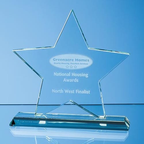 Medium Optical Crystal 5 Point Star Awards