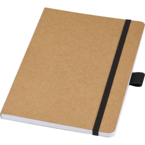 Logo printed Berk Recycled Paper Notebook in Black from Total Merchandise