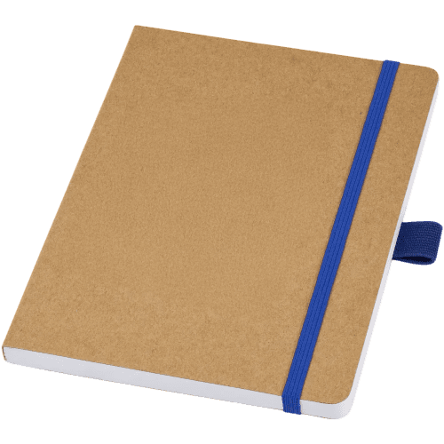 Promotional Berk Recycled Paper Notebook in Blue with an example logo printed from Total Merchandise