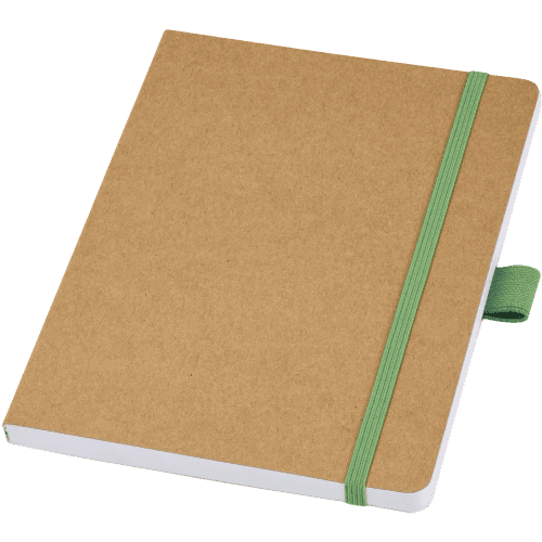 Logo branded Berk Recycled Paper Notebook in Green from Total Merchandise