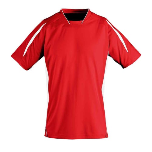 Promotional SOL'S Kids Maracana 2 Contrast T-Shirt in Red/White from Total Merchandise