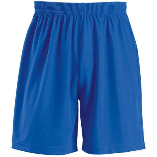 Custom branded SOL'S San Siro 2 Shorts in Royal Blue from Total Merchandise