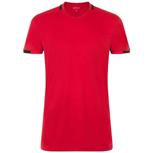 Logo printed SOL'S Classico Contrast T-Shirt in Red/Black from Total Merchandise