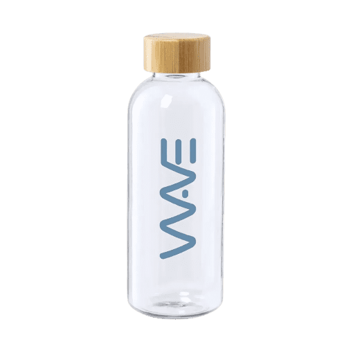 Promotional Recycled 600ml Bottle With Bamboo Lid in Transparent from Total Merchandise