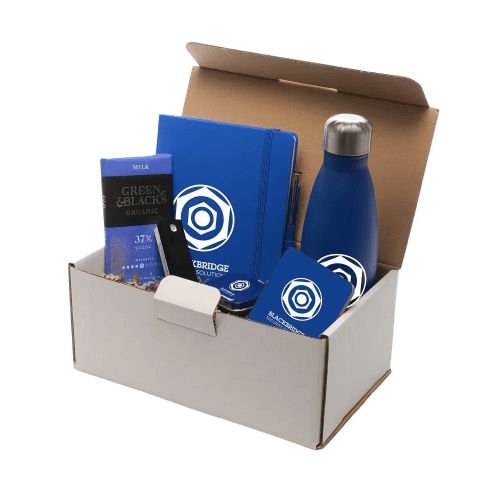 Logo Branded Premium Corporate Gift Set in Blue printed with your logo from Total Merchandise