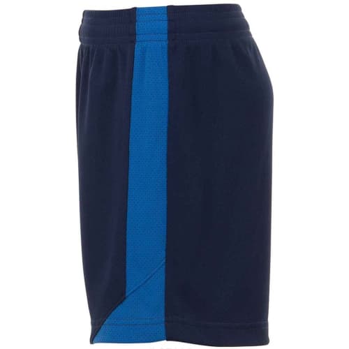 Side angle view of the SOL'S Olimpico Shorts with the contrasting mesh from Total Merchandise