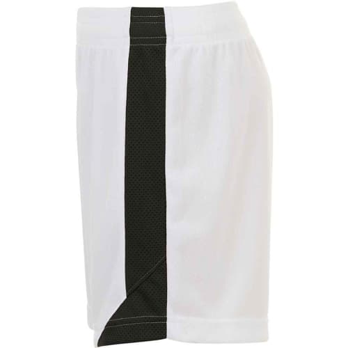 Side angle view of the SOL'S Olimpico Shorts with the contrasting mesh from Total Merchandise