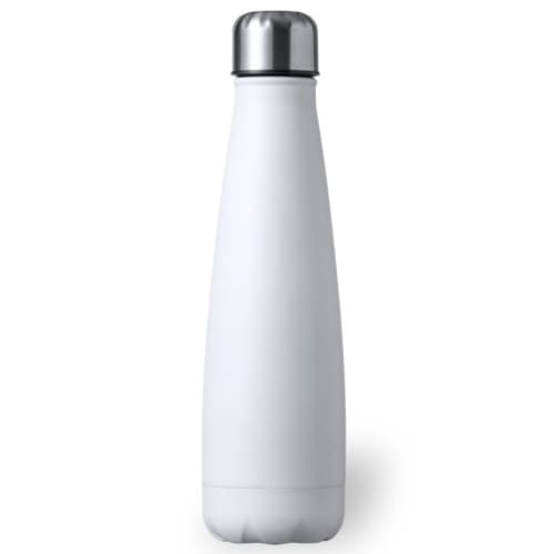 Personalisable 630ml Stainless Steel Matt Finished Water Bottle in White from Total Merchandise