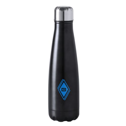 Promotional 630ml Stainless Steel Matt Finished Water Bottle in Black from Total Merchandise