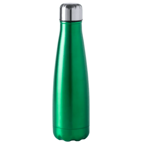Logo branded 630ml Stainless Steel Matt Finished Water Bottle in Green from Total Merchandise