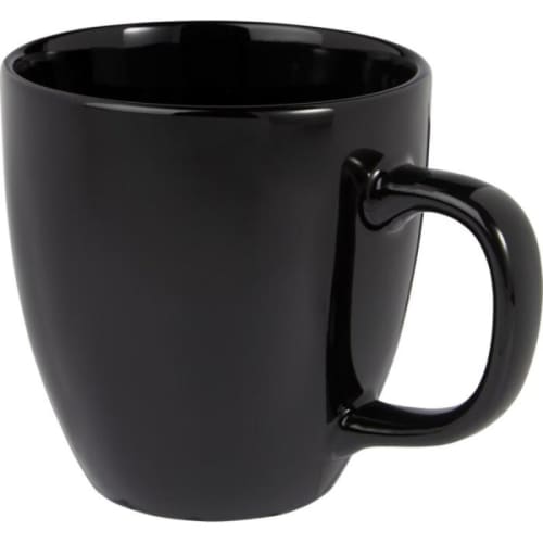 Logo branded 430ml Ceramic Mug with a design from Total Merchandise - Black