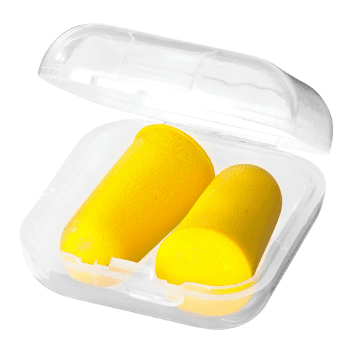 Earplugs With Travel Case in Yellow