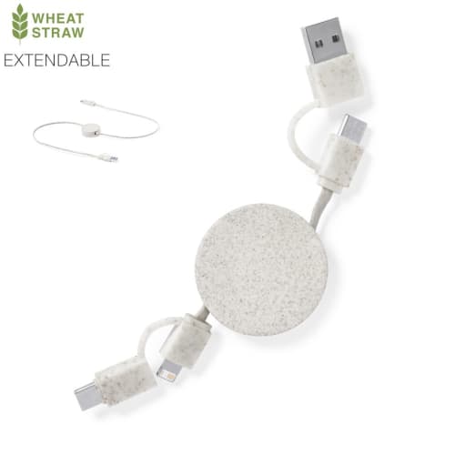Promotional Wheatstraw Charging Cable printed with your company logo from Total Merchandise