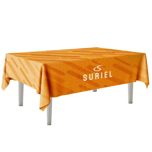 UK Printed Water Repellent Fabric Tablecloth with a Logo on from Total Merchandise