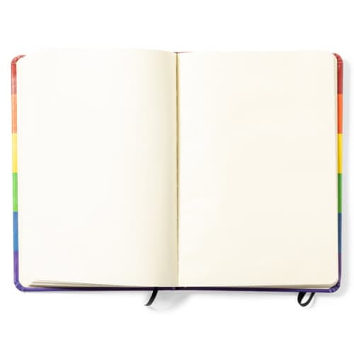 An open image of the Rainbow Notebook from Total Merchandise