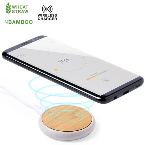 Logo-branded Eco-Friendly Wireless Chargers with a design from Total Merchandise