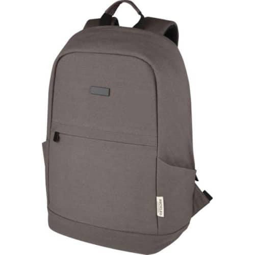 Logo-printed Recycled Anti-Theft Laptop Backpack in Grey from Total Merchandise
