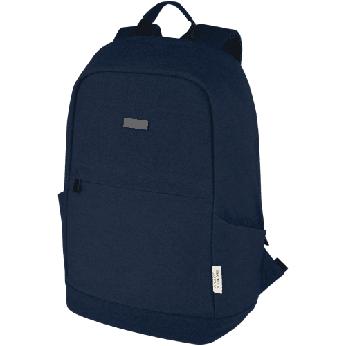 Promotional Recycled Anti-Theft Laptop Backpack in Navy from Total Merchandise
