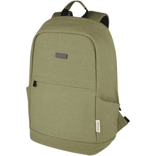 Personalisable Recycled Anti-Theft Laptop Backpack in Olive from Total Merchandise