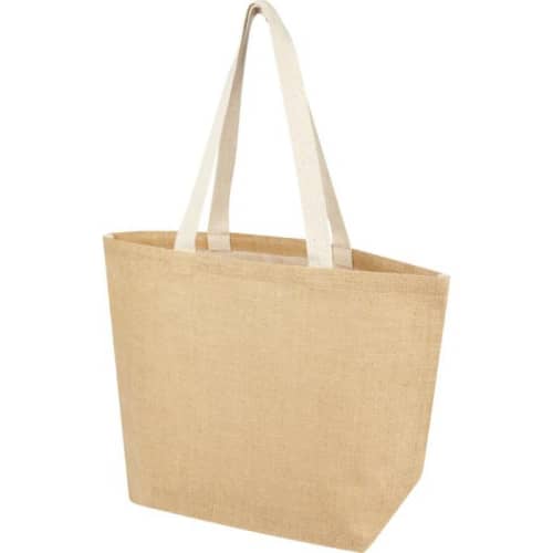 An unbranded image of the 12L Natural Jute Tote Bag from Total Merchandise