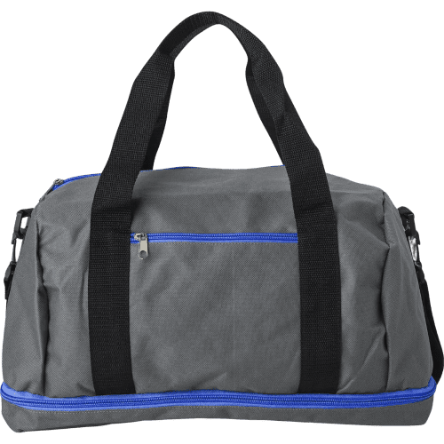 Logo printed Polyester Sports Bags in Blue with a design from Total Merchandise