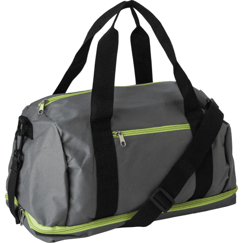 Logo printed Polyester Sports Bags in Green with a design from Total Merchandise