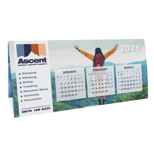 Logo branded Quad Tent Calendar with a full-colour design from Total Merchandise