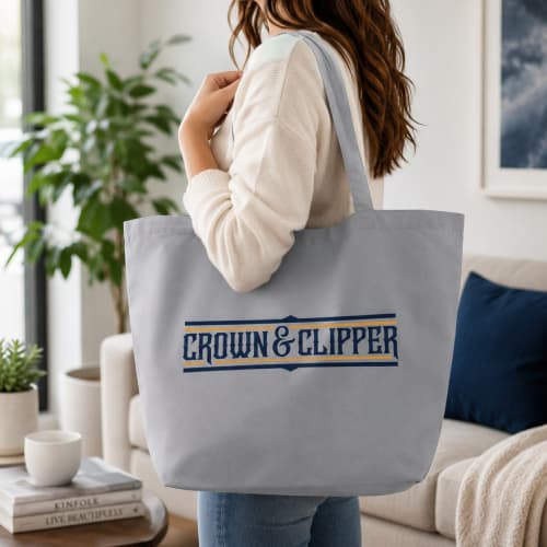 Lifestyle image of the Big Shopping Lightweight Tote Bag by Total Merchandise