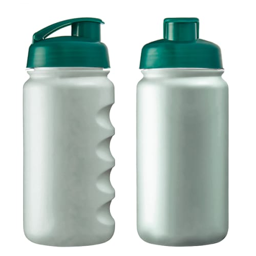 Logo-printed Recycled 500ml Loop Sports Bottle in Off White/Dark Green from Total Merchandise