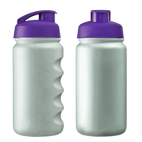 Customisable Recycled 500ml Loop Sports Bottle in Off White/Purple from Total Merchandise