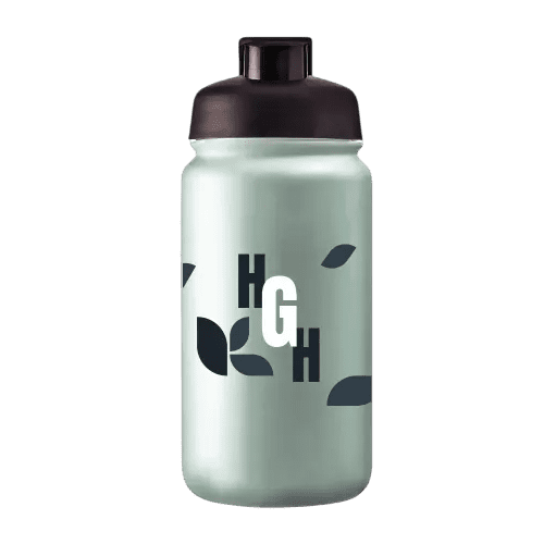 An image of the Recycled 500ml Loop Sports Bottle in Off White/Black printed with a logo