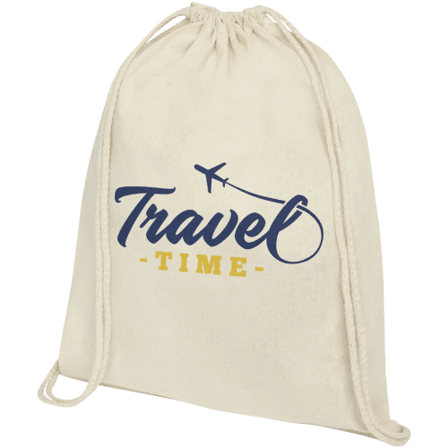 Oregon Natural Cotton Drawstring Backpacks in Natural
