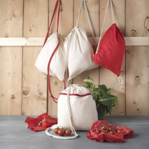 Oregon Natural Cotton Drawstring Backpacks