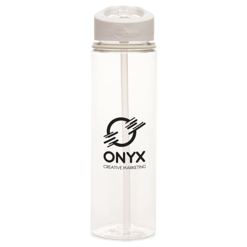 Custom branded GRS Recycled Evander Drinks Bottle with White Lid Printed with a Logo