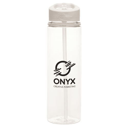 Custom branded GRS Recycled Evander Drinks Bottle with White Lid Printed with a Logo