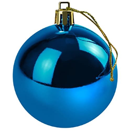 Custom Branded Shatterproof Christmas Decoration in Blue from Total Merchandise