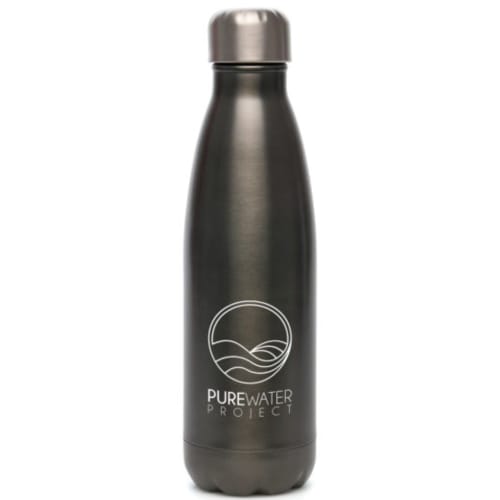 Custom branded Ashford Plus Recycled Bottle with a printed design from Total Merchandise - Gunmetal