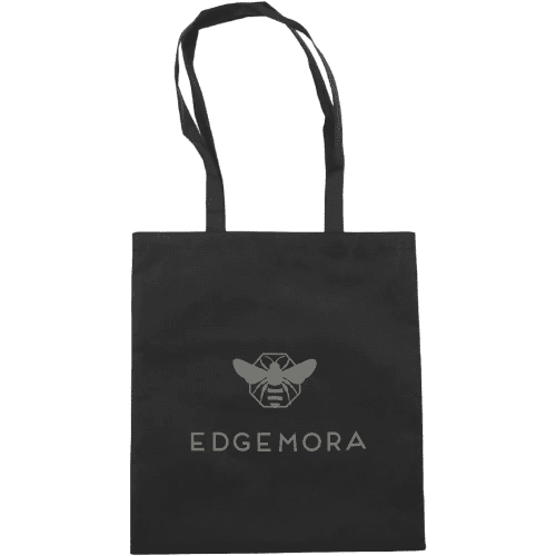 Promotional Non-Woven Shopping Bag in Black printed with your logo from Total Merchandise