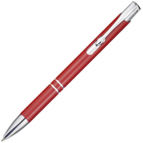 Corporate Branded Moneta Recycled Aluminium Ballpoint Pens in Red from Total Merchandise