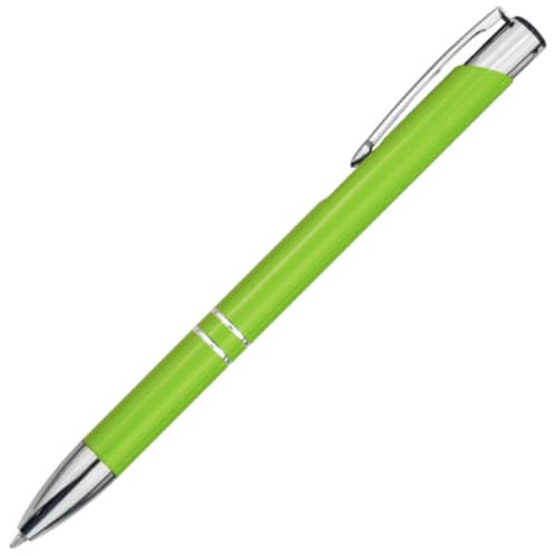 Custom Branded Moneta Recycled Aluminium Pens in Lime from Total Merchandise