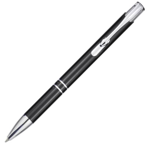 Eco-friendly Branded Moneta Recycled Aluminium Pens in Black from Total Merchandise