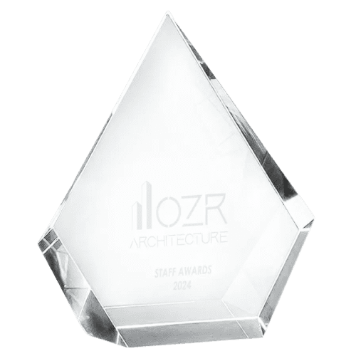 Promotional Optical Crystal Facet Diamond Award with an engraved design from Total Merchandise