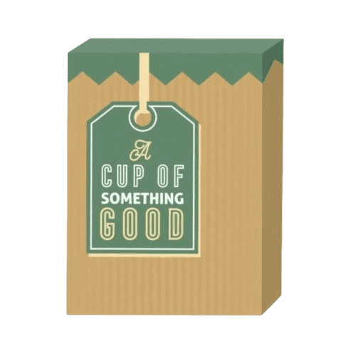 Empty box of the Eco Tea and Coffee Shortbread Refresher Boxes with a design from Total Merchandise