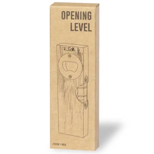 Branded Small Bamboo Spirit Level with Bottle Opener from Total Merchandise