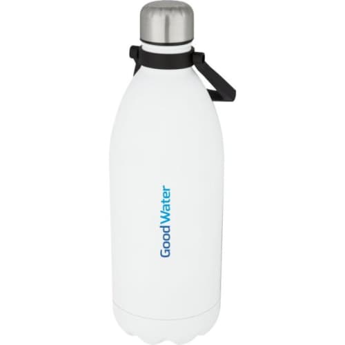 Branded Cove 1.5L Insulated Metal Bottles with a design from Total Merchandise - White