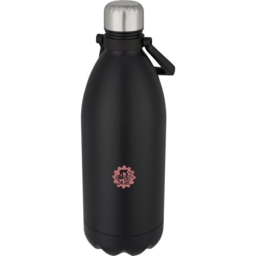 Custom branded Cove 1.5L Insulated Metal Bottles with a design from Total Merchandise - Black